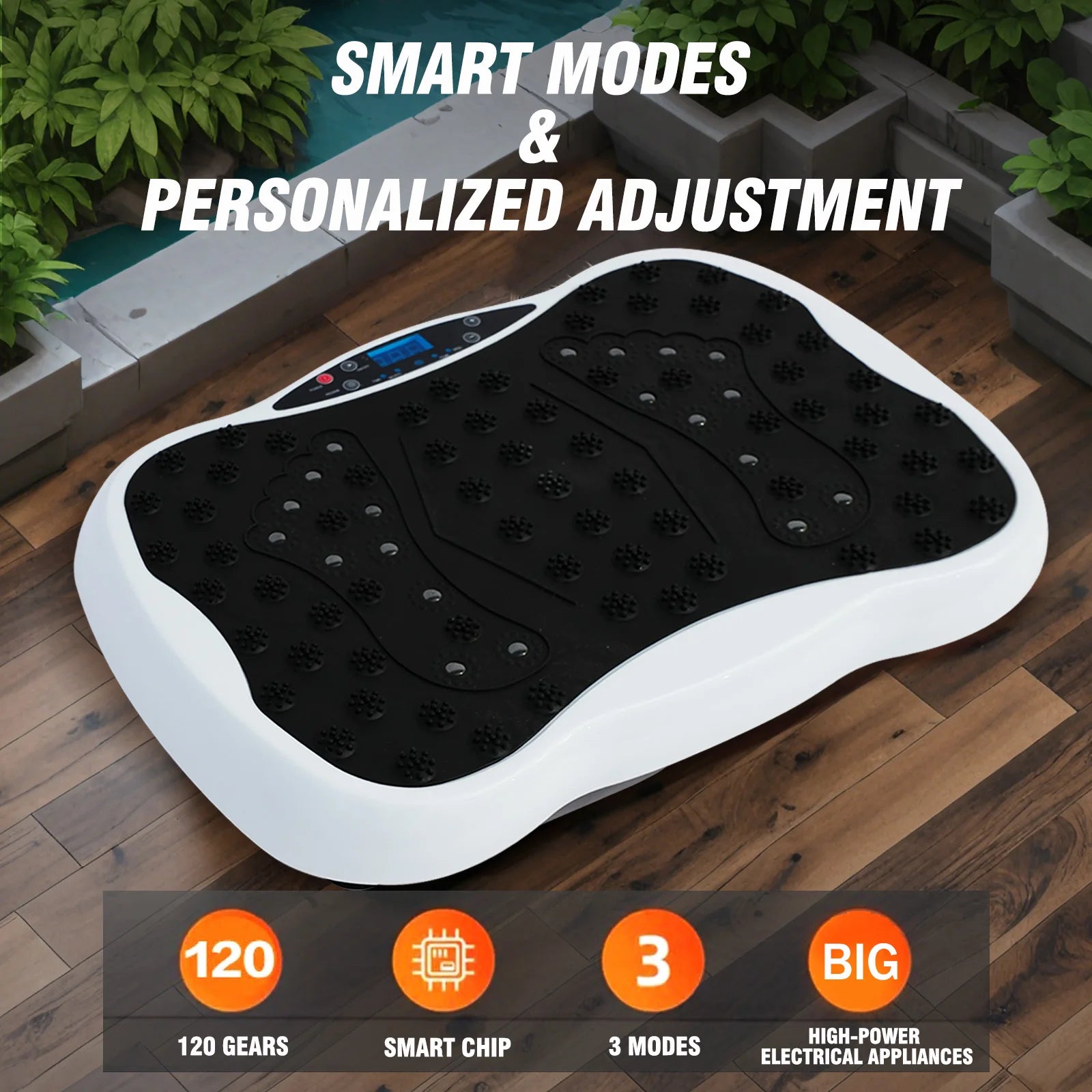 Full-Body Vibration Plate Exercise Machine Fitness Equipment Workout 330lbs Weight Loss with Resistance Bands Remote Control
