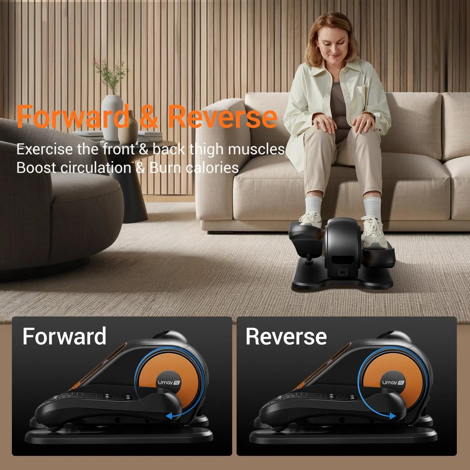 Quiet Portable Under Desk Elliptical for Seniors, Electric Seated Leg Exerciser with Remote – Compact Training Machine