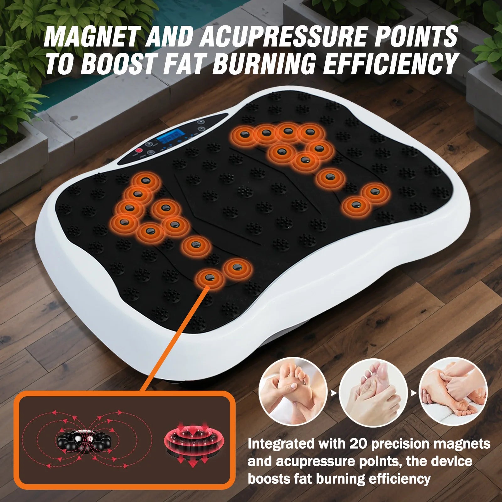 Full-Body Vibration Plate Exercise Machine Fitness Equipment Workout 330lbs Weight Loss with Resistance Bands Remote Control