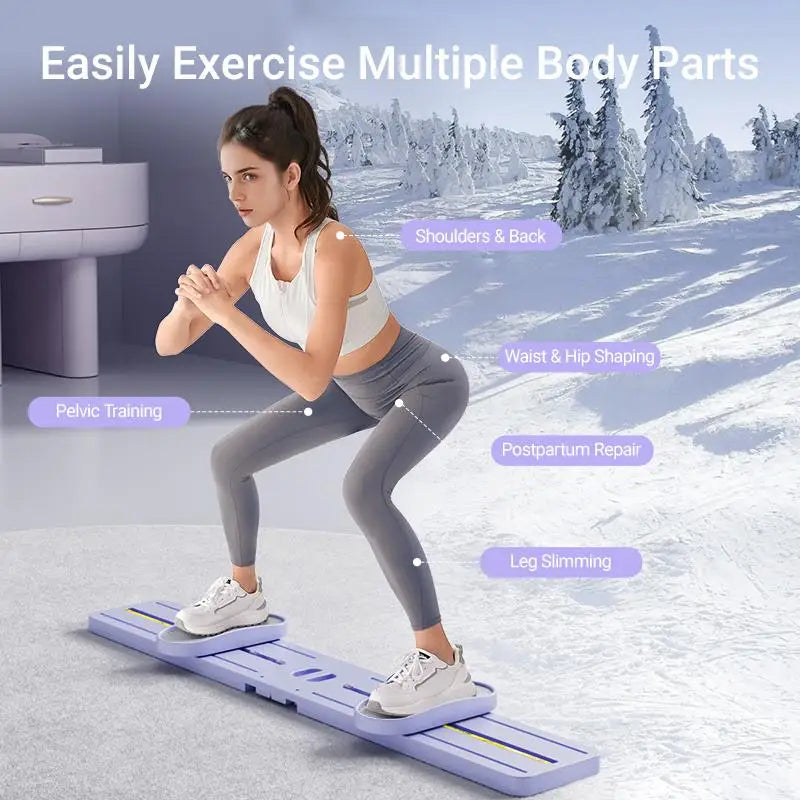 Foldable 3-in-1 Ski Trainer: Leg, Pelvic & Hip Strengthener for Postpartum Women, Home Gym Equipment"