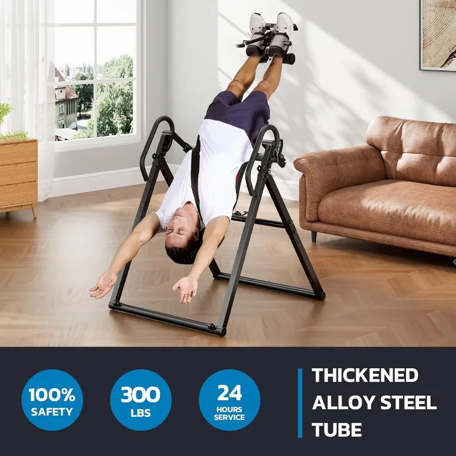 ITX360 Inversion Table for Back Pain Relief in Home and Office Settings 2025 Foldable Design with Removable Lumbar Support and