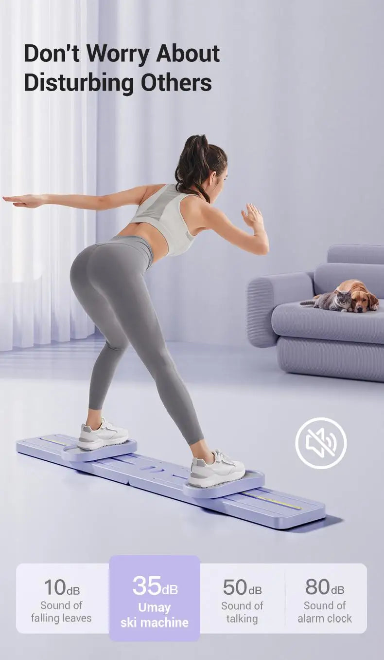 Foldable 3-in-1 Ski Trainer: Leg, Pelvic & Hip Strengthener for Postpartum Women, Home Gym Equipment"