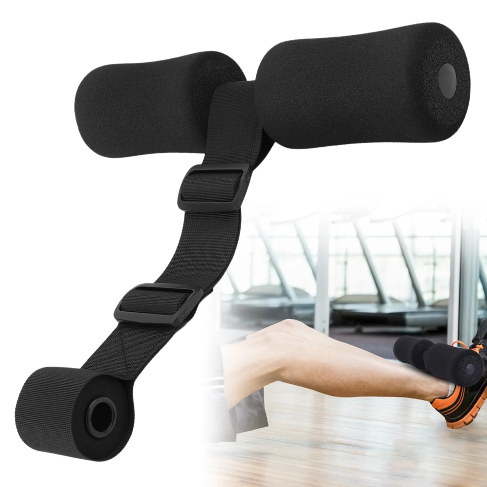 Adjustable Nordic Hamstring Curl Strap Washable Flexibility Leg Exercise Assisted Band for Home Knee Curler Abdominal Training