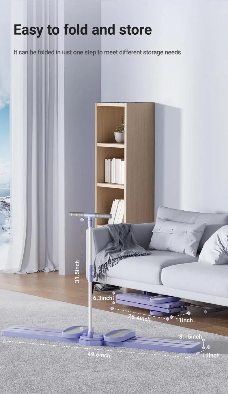 Foldable 3-in-1 Ski Trainer: Leg, Pelvic & Hip Strengthener for Postpartum Women, Home Gym Equipment"