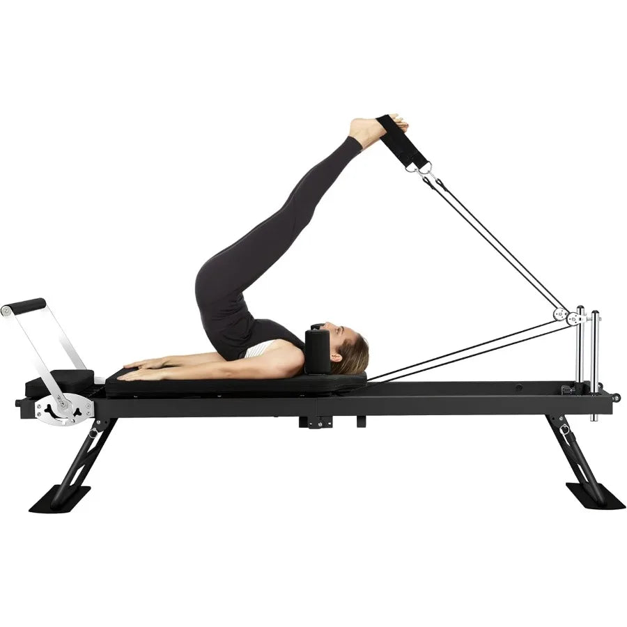 78 Foldable Pilates Reformer Machine for Home Workout with Springs and Cords Compact and Durable Reformer Set Suitable for Up
