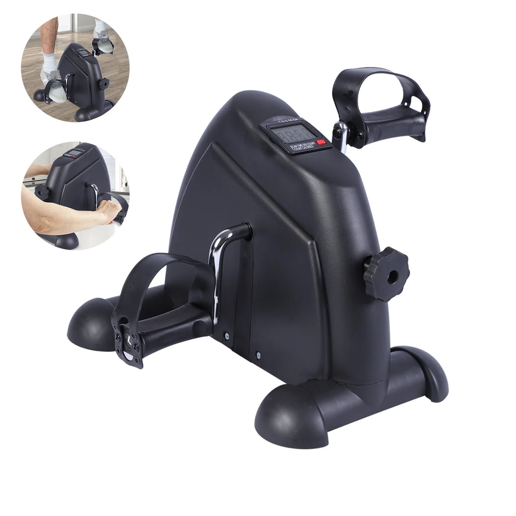 Stepper Exercise Bike LCD Screen Portable Multi-Function Foot Pedal Exerciser Peddler for Leg Arm and Knee Trainer Home Office