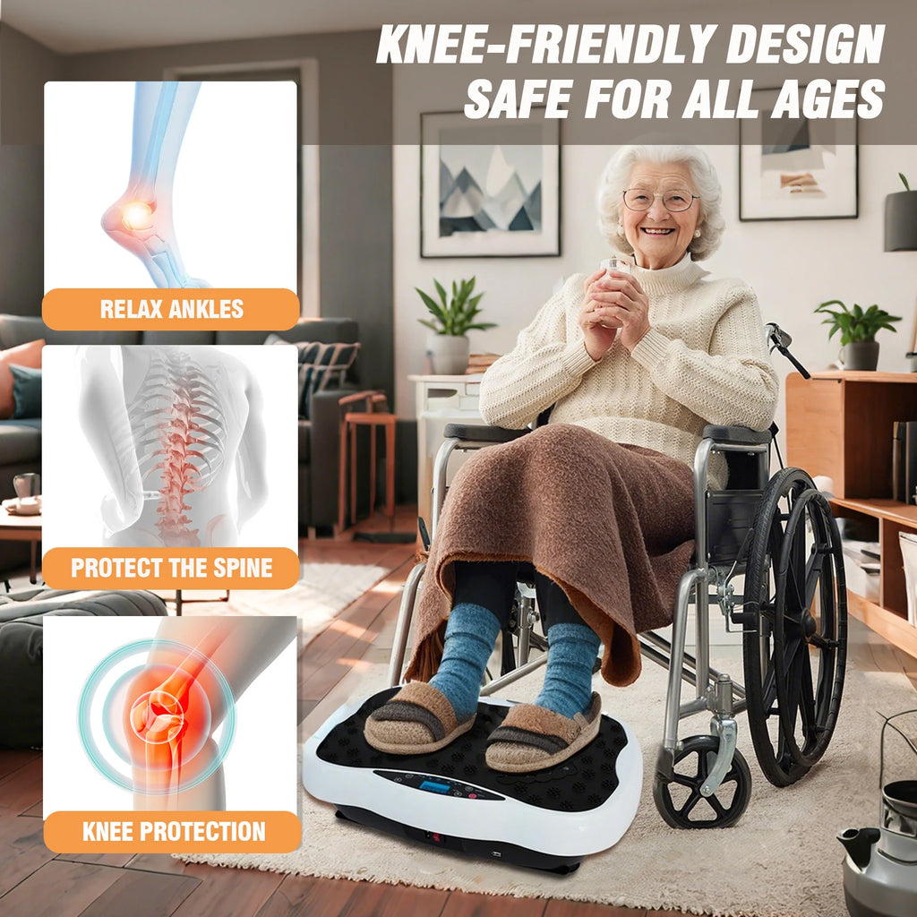 Full-Body Vibration Plate Exercise Machine Fitness Equipment Workout 330lbs Weight Loss with Resistance Bands Remote Control