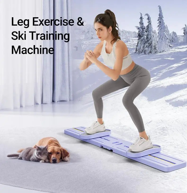 Foldable 3-in-1 Ski Trainer: Leg, Pelvic & Hip Strengthener for Postpartum Women, Home Gym Equipment"