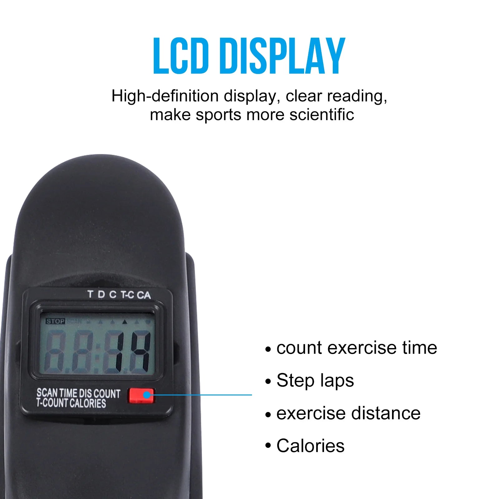 Stepper Exercise Bike LCD Screen Portable Multi-Function Foot Pedal Exerciser Peddler for Leg Arm and Knee Trainer Home Office