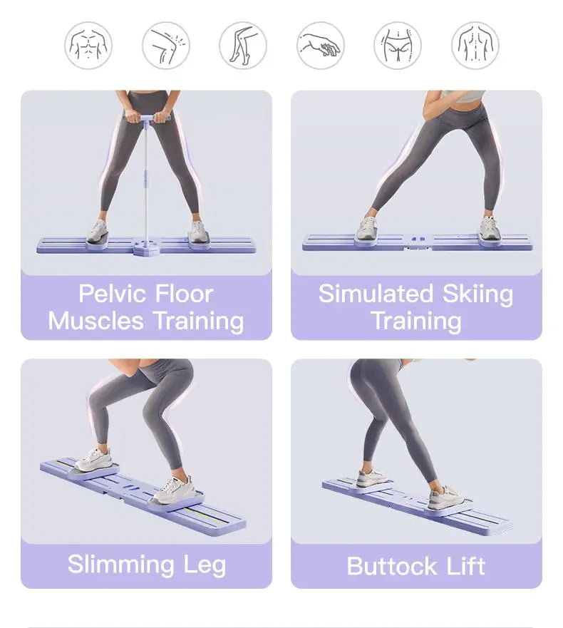 Foldable 3-in-1 Ski Trainer: Leg, Pelvic & Hip Strengthener for Postpartum Women, Home Gym Equipment"