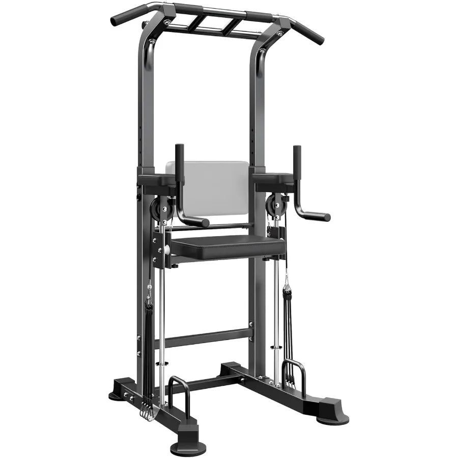 Power Tower Dip Station Pull Up Bar for Home Gym Multi-Function Adjustable Height Strength Training Workout Equipment