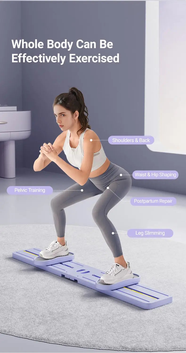 Foldable 3-in-1 Ski Trainer: Leg, Pelvic & Hip Strengthener for Postpartum Women, Home Gym Equipment"