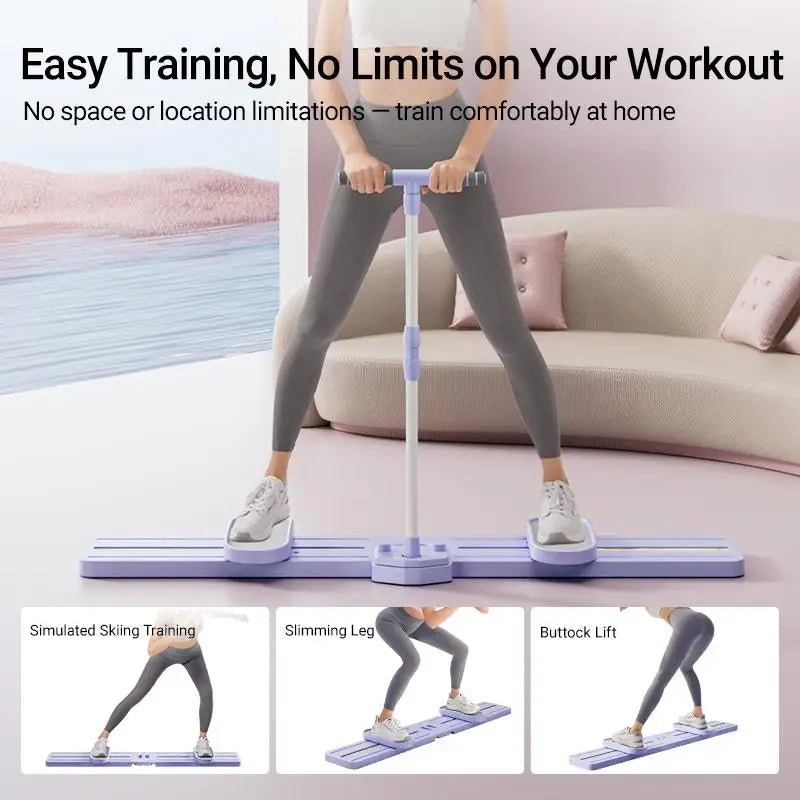 Foldable 3-in-1 Ski Trainer: Leg, Pelvic & Hip Strengthener for Postpartum Women, Home Gym Equipment"