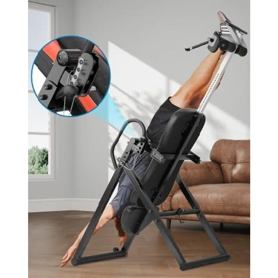 ITX360 Inversion Table for Back Pain Relief in Home and Office Settings 2025 Foldable Design with Removable Lumbar Support and