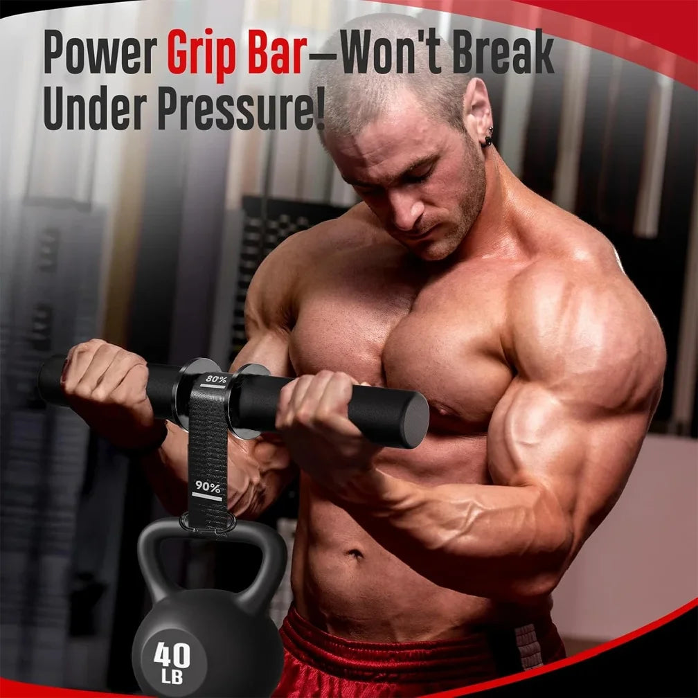 Forearm Strength Trainer Wrist Roller with Thickened Non-Slip Handle Adjustable Belt Home Workout Fitness Equipment Durable