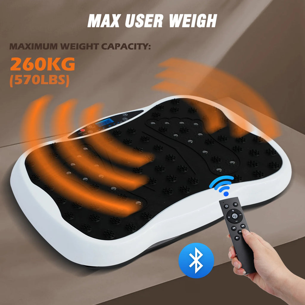 Full-Body Vibration Plate Exercise Machine Fitness Equipment Workout 330lbs Weight Loss with Resistance Bands Remote Control