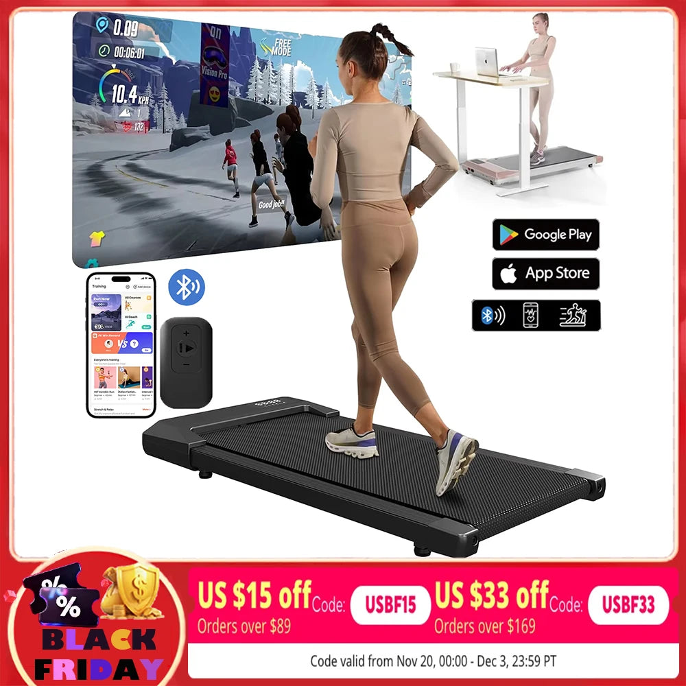 300lbs Treadmill for Home 2.5HP Treadmills Walking Pad LCD Digital Data Display 2in1 Walking Running Fitness Exercise Machine